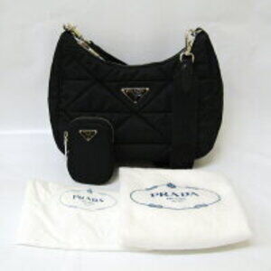 Prada Padded Quilted Shoulder Bag Black